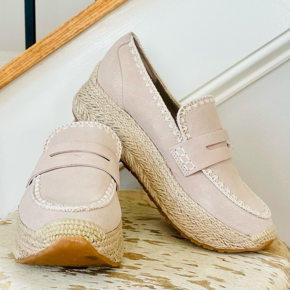 Dolce Vita Blush Suede Espadrille Platform Mules